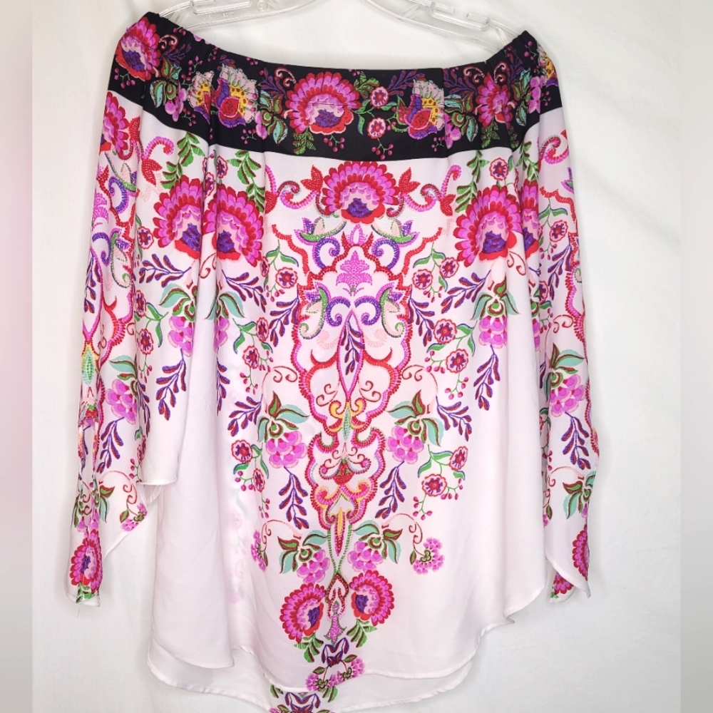 Chenault Beautiful Blouse Top Large Off-Shoulder Fancy Sleeves Excellent ❤️